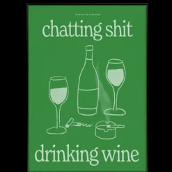 Affiche A3 Chatting Shit Drinking Wine