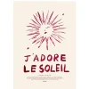 Affiche A3 J'adore Le Soleil - Rouge