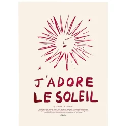 Affiche A3 J'adore Le Soleil - Rouge