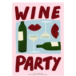 Affiche A3 Wine Party Pink Red