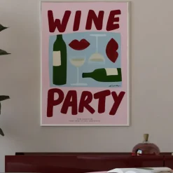Affiche A3 Wine Party Pink Red