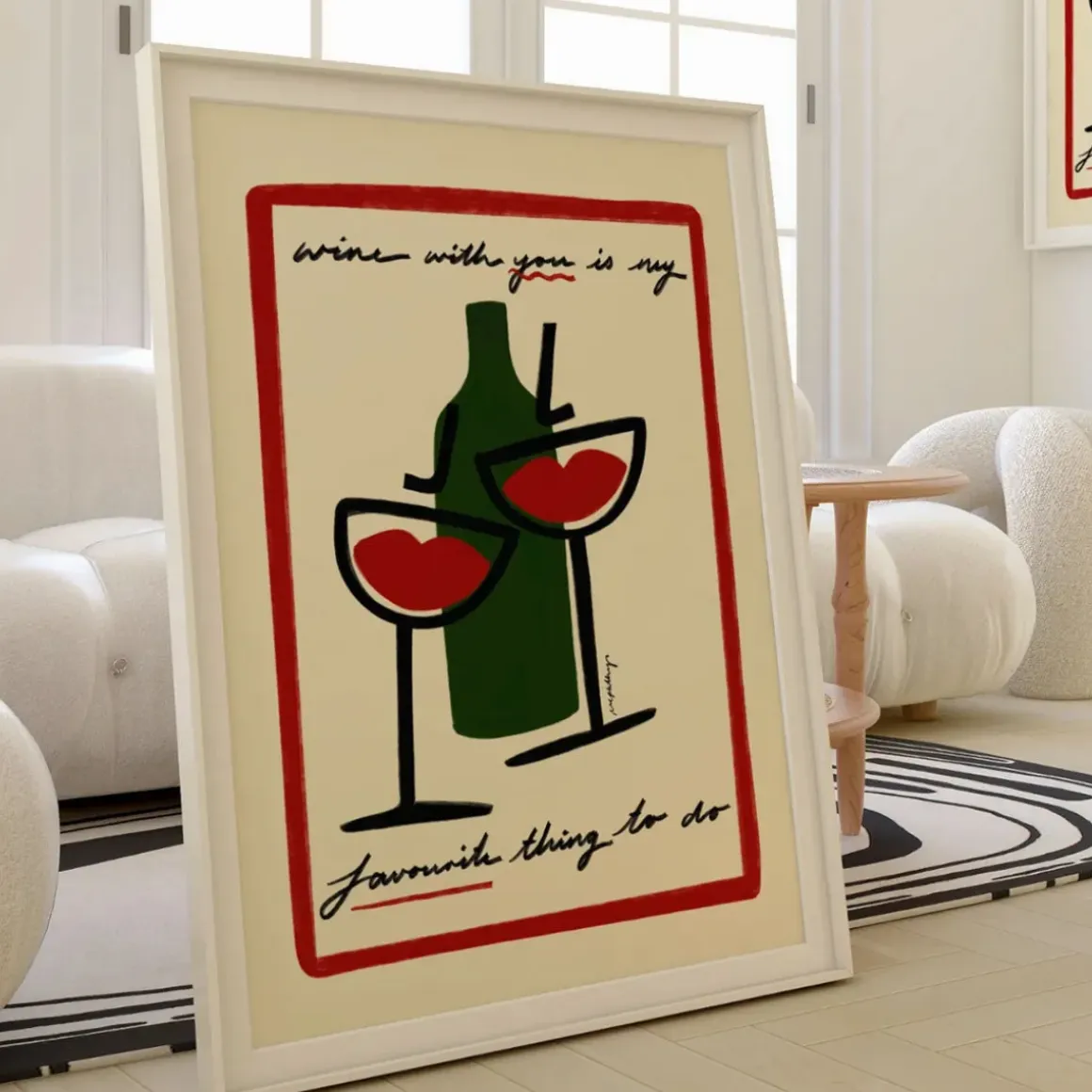 Affiche A3 Wine With You With Border