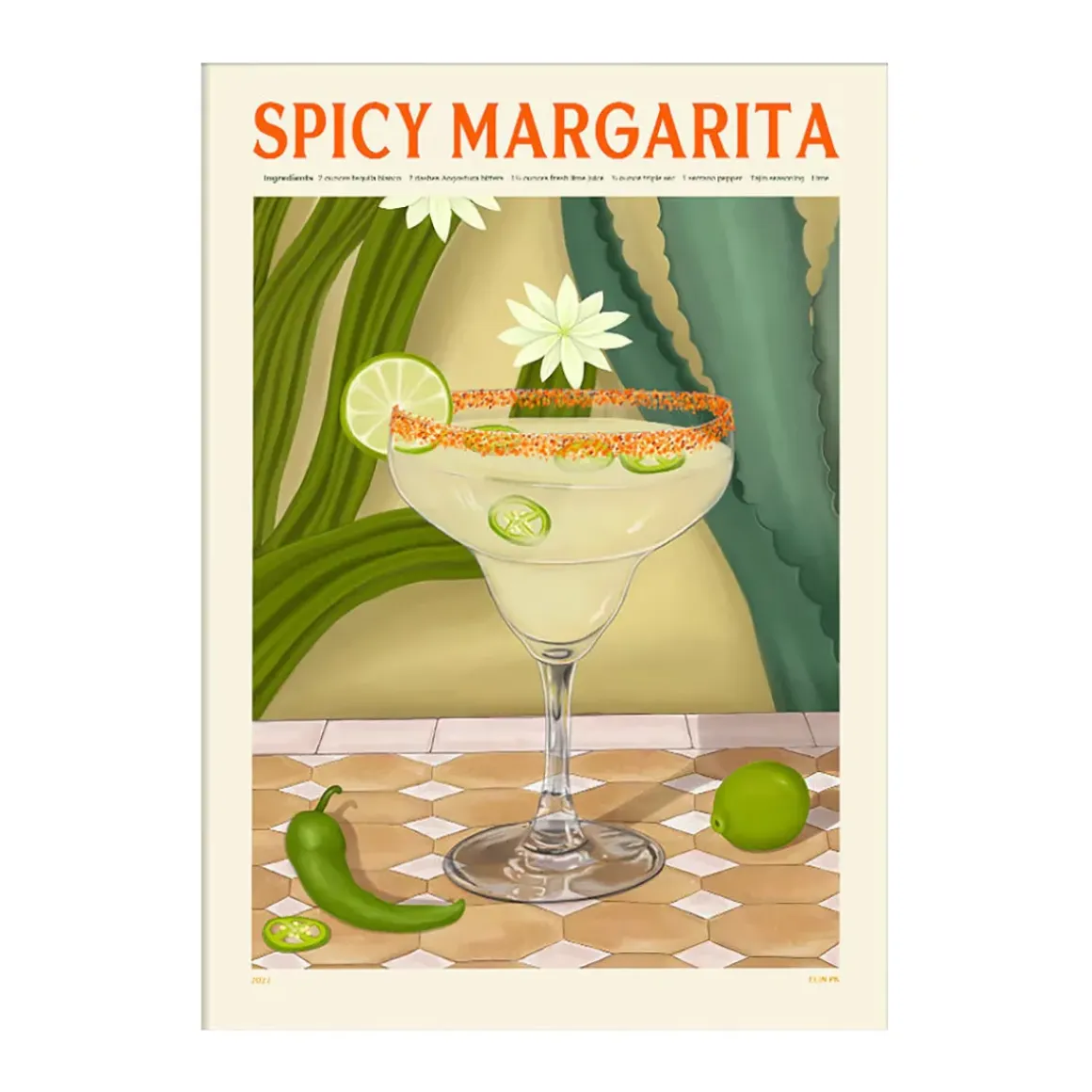 Affiche Cocktail - Elin PK - Spicy Margarita