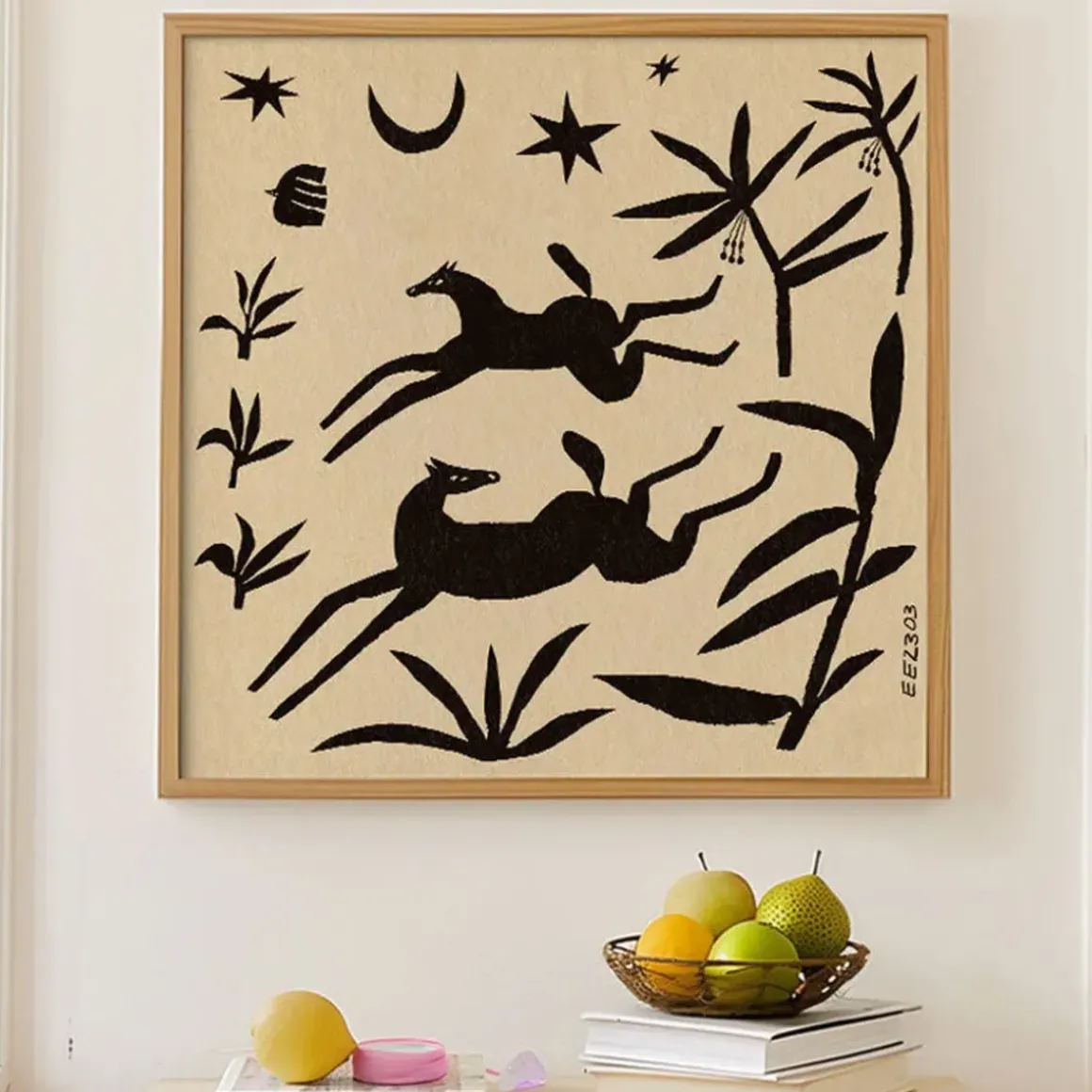 Affiche Enikő Eged - Papercut Horses - 50 x 50 cm