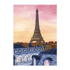 Affiche 24 Tour Eiffel - Clara Panetier - 22 x 22 cm