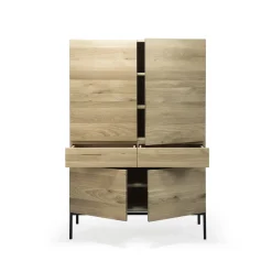 Armoire Ligna en chêne noir - 4 Portes, 2 Tiroirs