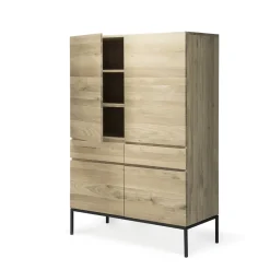 Armoire Ligna en chêne noir - 4 Portes, 2 Tiroirs