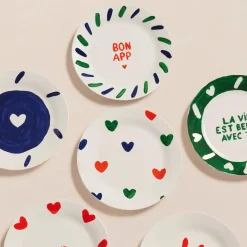 Assiette Coeur - Bleu