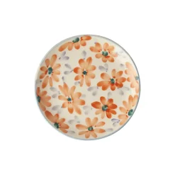 Assiette Fleurs Oranges en céramique