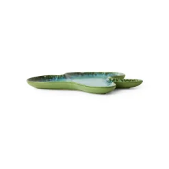 Assiette Shell Teal - L 39.5 cm x l 38 cm