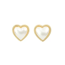 Boucles d'oreilles Coeur en Perle