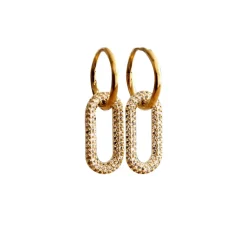 Boucles d'oreilles ovales avec cristaux
