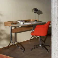 Bureau Pavilion AV17 Linoleum Mushroom 4176 - Chêne / Pieds Chrome