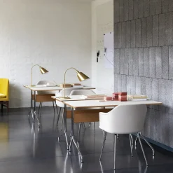 Bureau Pavilion AV16 Linoleum Mushroom 4176 - Chêne / Pieds Chrome