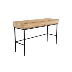 Bureau Whitebird en chêne verni - 2 Tiroirs