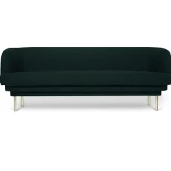 Canapé Cornice 3 places en velours - Vert Canard u0026 Laiton