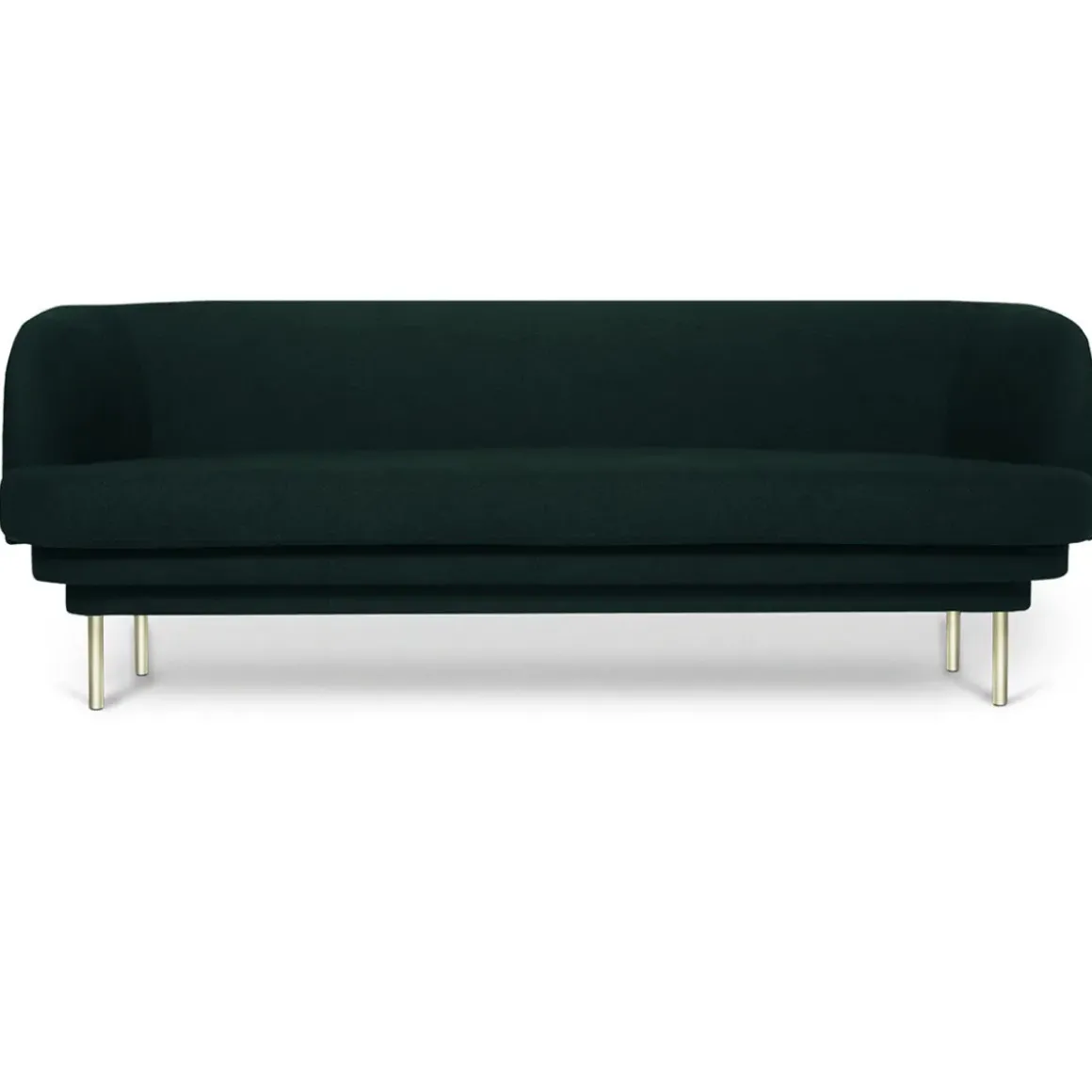 Canapé Cornice 3 places en velours - Vert Canard u0026 Laiton