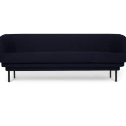 Canapé Cornice 3 places en velours - Bleu nuit u0026 Métal noir