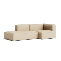 Canapé Méridienne Mags Soft 2.5 places - Combinaison 3 right - Hallingdal 220 - Coutures Light Grey