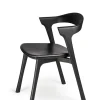 Chaise Bok Chêne noir - Cuir Noir