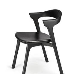 Chaise Bok Chêne noir - Cuir Noir