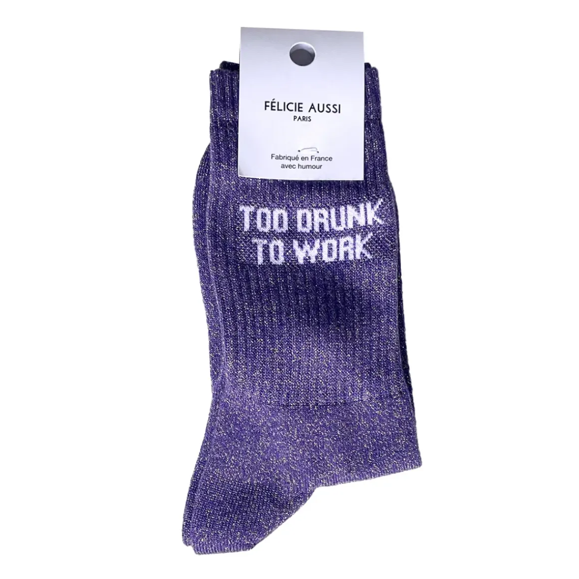 Chaussettes Too Drunk To Work Paillettes 36/40 - Violet