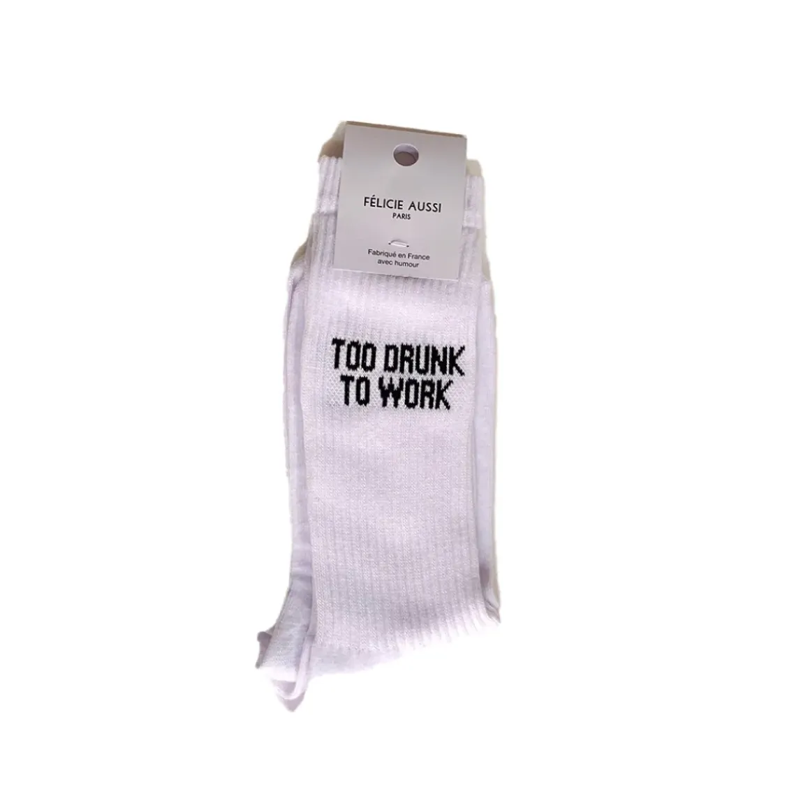 Chaussettes Too Drunk To Work 40/45 - Blanc