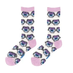 Chaussettes Transparentes - Pensée Mauve