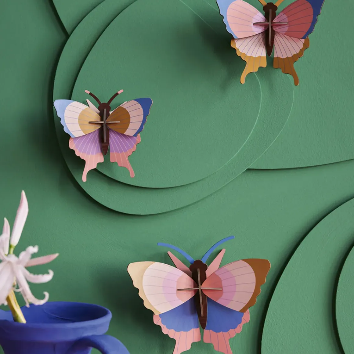 Décoration murale Gold Rim Butterflies - Lot de 3
