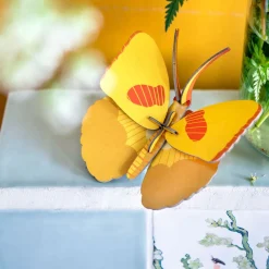 Décoration murale Papillon Jaune en carton recyclé
