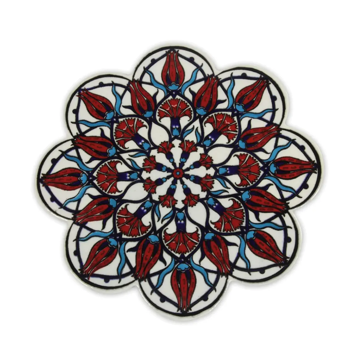 Dessous de Plat en Céramique - Rouge et Blanc