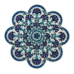 Dessous de Plat Fleur en céramique - Bleu