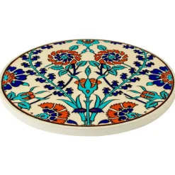 Dessous de Plat Rond en Céramique - Bleuet