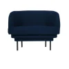 Fauteuil Cornice Velours - Bleu nuit u0026 Métal noir