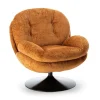 Fauteuil Memento en velours - 81 x 86 x 83 cm - Orange brûlé