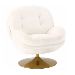Fauteuil Memento en velours - 81 x 86 x 83 cm - Blanc