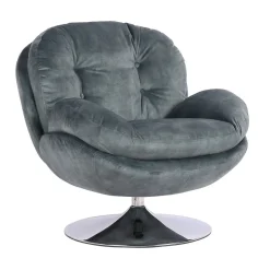 Fauteuil Memento en velours - 81 x 86 x 83 cm - Pétrole