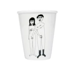 Gobelet couple nu de face en porcelaine