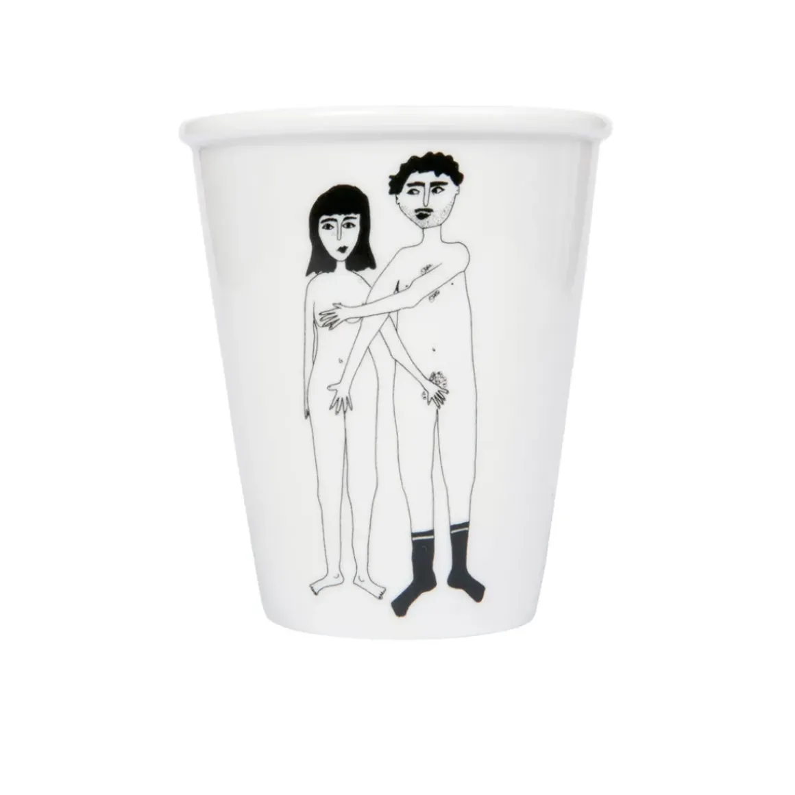 Gobelet couple nu de face en porcelaine