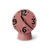 Horloge Rétro en céramique - h 16,2 cm - Rose