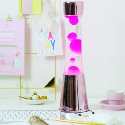 Lampe à lave - Or / Rose
