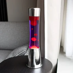 Lampe à lave - Rouge / Violet / Argent