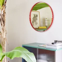 Miroir Arcs Rond - Ø 60 cm - Rouge