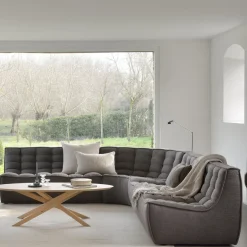 Module d'angle arrondi canapé N701 - Gris foncé