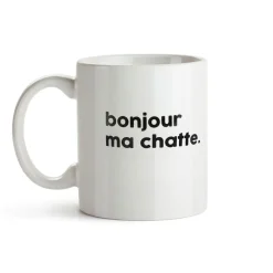 Mug en porcelaine - Bonjour Ma Chatte