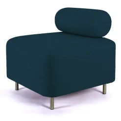 Ottoman Bovari Tissu Bleu Paon Nobilia 77
