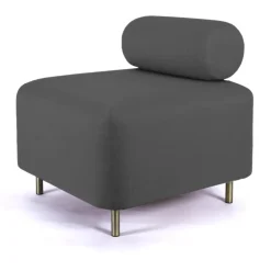 Ottoman Bovari Velours Gris Riviera 95