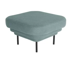 Ottoman Cornice tissu bleu u0026 métal noir