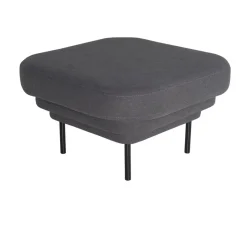 Ottoman Cornice tissu - Gris u0026 métal noir