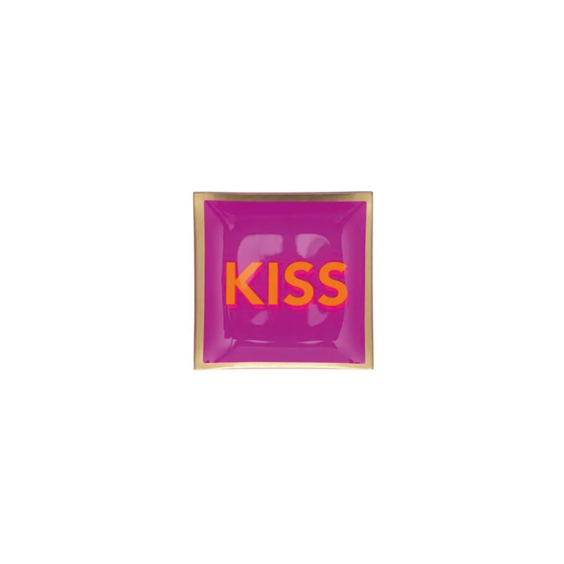 Plateau Carré S - Kiss - Fuchsia - 10 x 10 cm